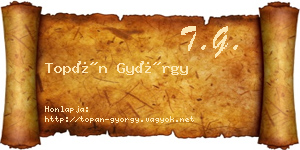 Topán György névjegykártya